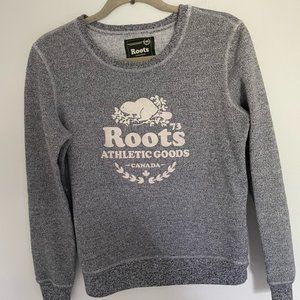 Roots Salt Pepper Grey Fleece Crewneck Sweater
